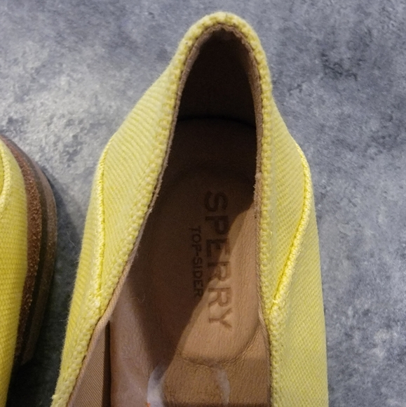 Sperry Top-Sider Seaport Leavy Nautical Canvas Loafer in Yellow 9.5 - Picture 2 of 5
